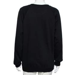 Pre Owned Balmain Black Logo Printed Cotton Sweatshirt S