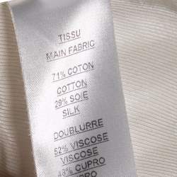 Pre Owned Balmain Off White Textured Cotton & Silk Single Breasted Blazer M