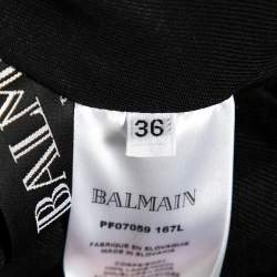 Pre Owned Balmain Blue Wool Double Breasted Blazer S