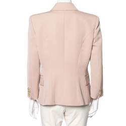 Pre Owned Balmain Beige Cotton Double Breasted Fitted Blazer XL