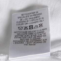 مملوكة مسبقًا Balmain White Cotton Logo Printed Top M