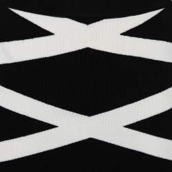 Pre Owned Balmain Monochrome Patterned Knit Mini Skirt S