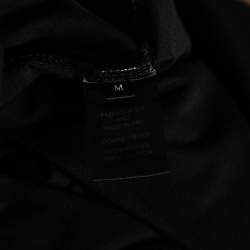 Pre Owned Balmain Black Cotton Logo Printed Crew Neck Short Sleeve Top M