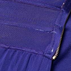 Pre Owned Balmain Purple Jersey Embellished Waist Short Dress S