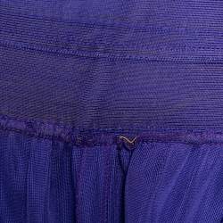 Pre Owned Balmain Purple Jersey Embellished Waist Short Dress S