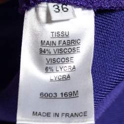 Pre Owned Balmain Purple Jersey Embellished Waist Short Dress S