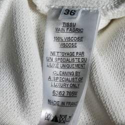 Balmain White Knit Button Embellished Flared Trousers S