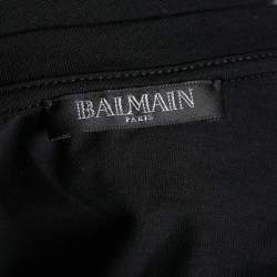 Pre Owned Balmain Black Jersey Knit Logo Print T-Shirt M