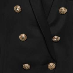 Pre Owned Balmain Black Wool Double Breasted Blazer L