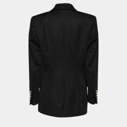 Pre Owned Balmain Black Wool Double Breasted Blazer L