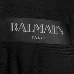 Pre Owned Balmain Black Wool Double Breasted Blazer L