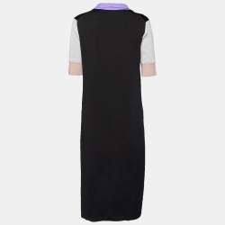 Balenciaga Colorblock Pattern Knit Shift Midi Dress M