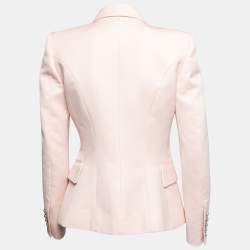 Pre Owned Balmain Pink Wool Double Breasted Blazer M