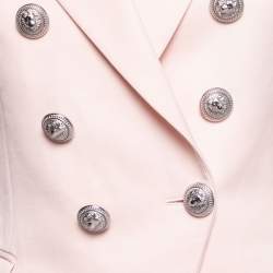 Pre Owned Balmain Pink Wool Double Breasted Blazer M