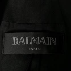 Pre Owned Balmain Black Wool Double Breasted Blazer M