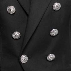 Pre Owned Balmain Black Wool Double Breasted Blazer M