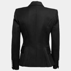 Pre Owned Balmain Black Wool Double Breasted Blazer M