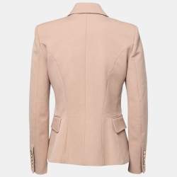 Pre Owned Balmain Beige Cotton Double Breasted Blazer M