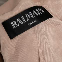 Pre Owned Balmain Beige Cotton Double Breasted Blazer M