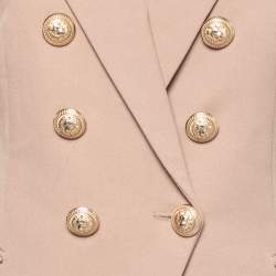 Pre Owned Balmain Beige Cotton Double Breasted Blazer M