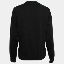 Pre Owned Balmain Black Cotton Oversize Logo Printed Long Sleeve Sweatshirt S