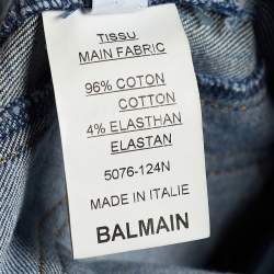 Balmain Indigo Light Wash Denim Biker Jeans M