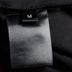 Pre Owned Balmain Black Jersey Logo Print Crew Neck T-Shirt M