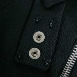 Pre Owned Balmain Black Cotton Double Breasted Halter Neck Short Dress L