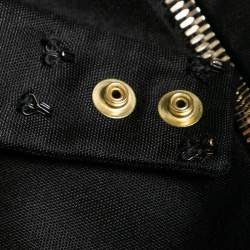 Pre Owned Balmain Black Cotton Double Breasted Halter Neck Short Dress L