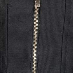 Pre Owned Balmain Black Knit Pocket Detail Zip Front Sleeveless Jacket M