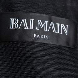 Pre Owned Balmain Black Knit Pocket Detail Zip Front Sleeveless Jacket M