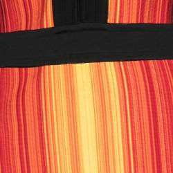 Pre Owned Balmain Multicolor Striped Knit Long Sleeve Mini Dress L