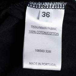 Pre Owned Balmain Black Cotton Logo T-Shirt S