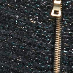 Pre Owned Balmain Black Tweed Chain Strap Mini Dress M