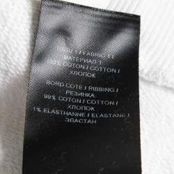 Pre Owned Balmain White Rib Knit Logo Print Raglan Sleeve Sweatshirt M