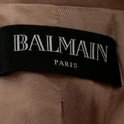 Pre Owned Balmain Beige Canvas Double Breasted Blazer M