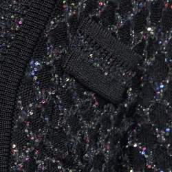 Pre Owned Balmain Black Knit Sequin Embellished Cardigan M