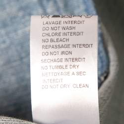 Pre Owned Balmain Iconic Blue Denim Quilted Gold Button Jacket L