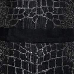 Pre Owned Balmain Black Knit Crocodile Effect Long Dress XS