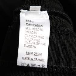 Pre Owned Balmain Black Ribbed Knit Crew Neck Long-Sleeve Top S