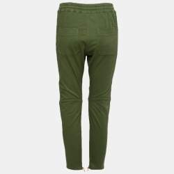Balmain Green Cotton Drawstring Track Pants S