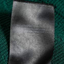 Pre Owned Balmain Green Intarsia Knit Zip Front Bodycon Dress S