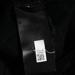 Pre Owned Balmain Black Intarsia Knit Zip Front Bodycon Dress S