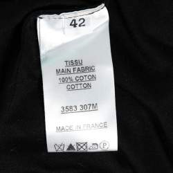 Pre Owned Balmain Black Button-Embellished Stretch-Knit Mini Dress L