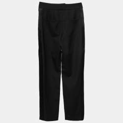 Balmain Black Crepe High-Rise Straight Trouser M