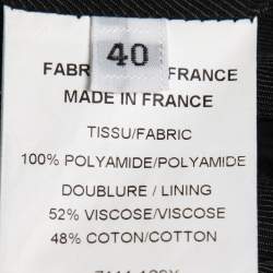 Pre Owned Balmain Black Synthetic Gold Zipper Detail Quilted Jacket M