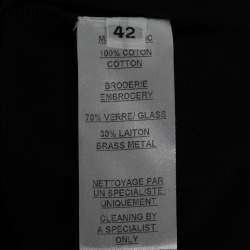 Pre Owned Balmain Black Rhinestone-Embellished Cotton T-Shirt L