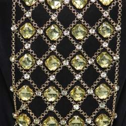 Pre Owned Balmain Black Rhinestone-Embellished Cotton T-Shirt L