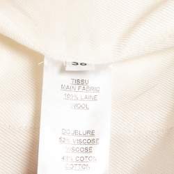 Pre Owned Balmain Cream Wool Gold One-Button Blazer M