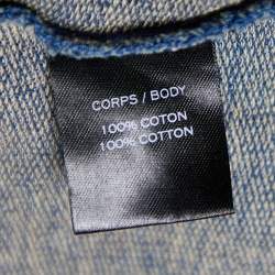 Pre Owned Balmain Blue Faded Denim Cotton Knit Distressed T-Shirt M